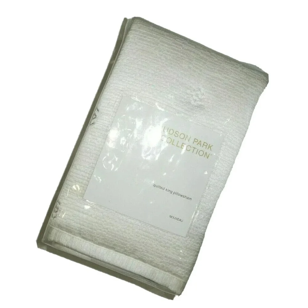 Hudson Park Nouveau King Quilted Ivory Pillow Sham‎ 20 X 36 Retail $140 nwt